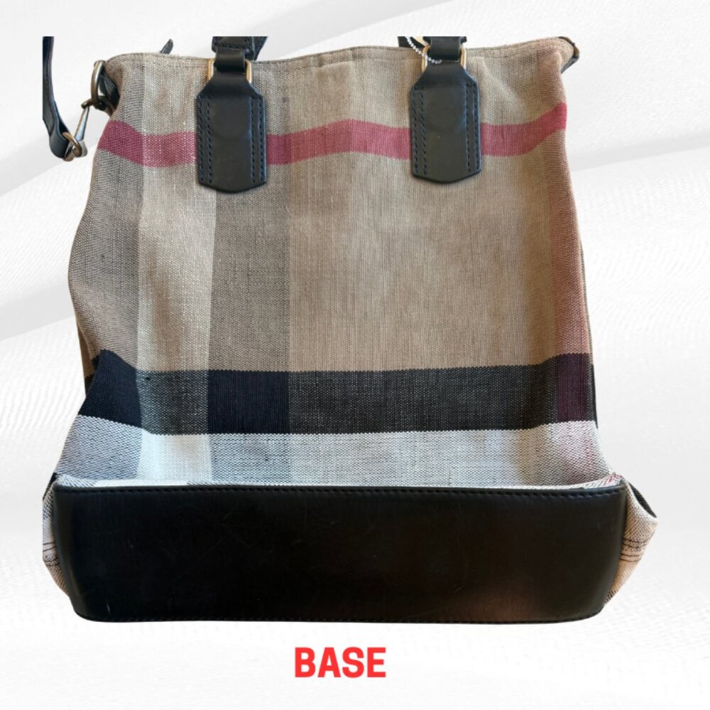 Burberry House Check Canvas and Leather Tottenham Tote Bag Pre-Owned - Picture 6 of 17